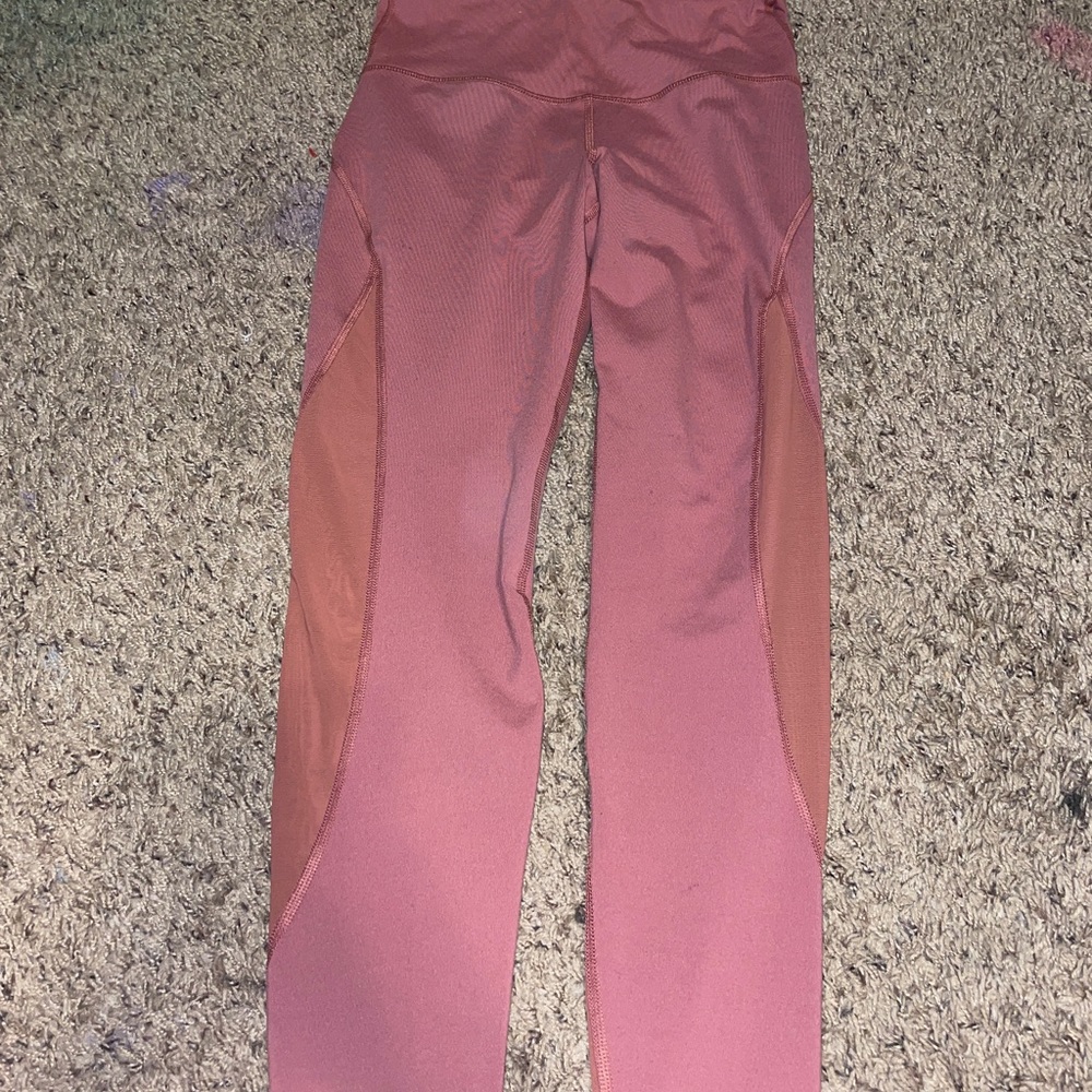 pink old navy leggings with see through althletic seams on legs!